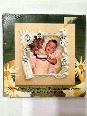 Silver‑Plated Wood Photo Frame